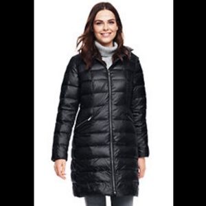 NEW Landsend Women's Lightweight Down Hooded Coat